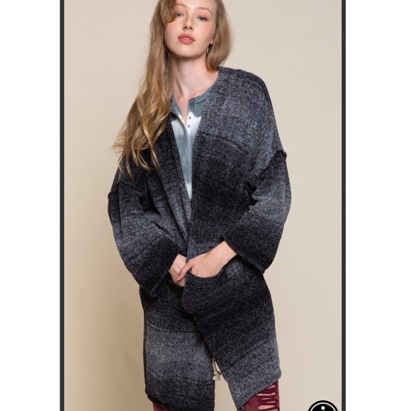 Velvet Chenille Moonlight Pocket Cardigan - Picture 7 of 10